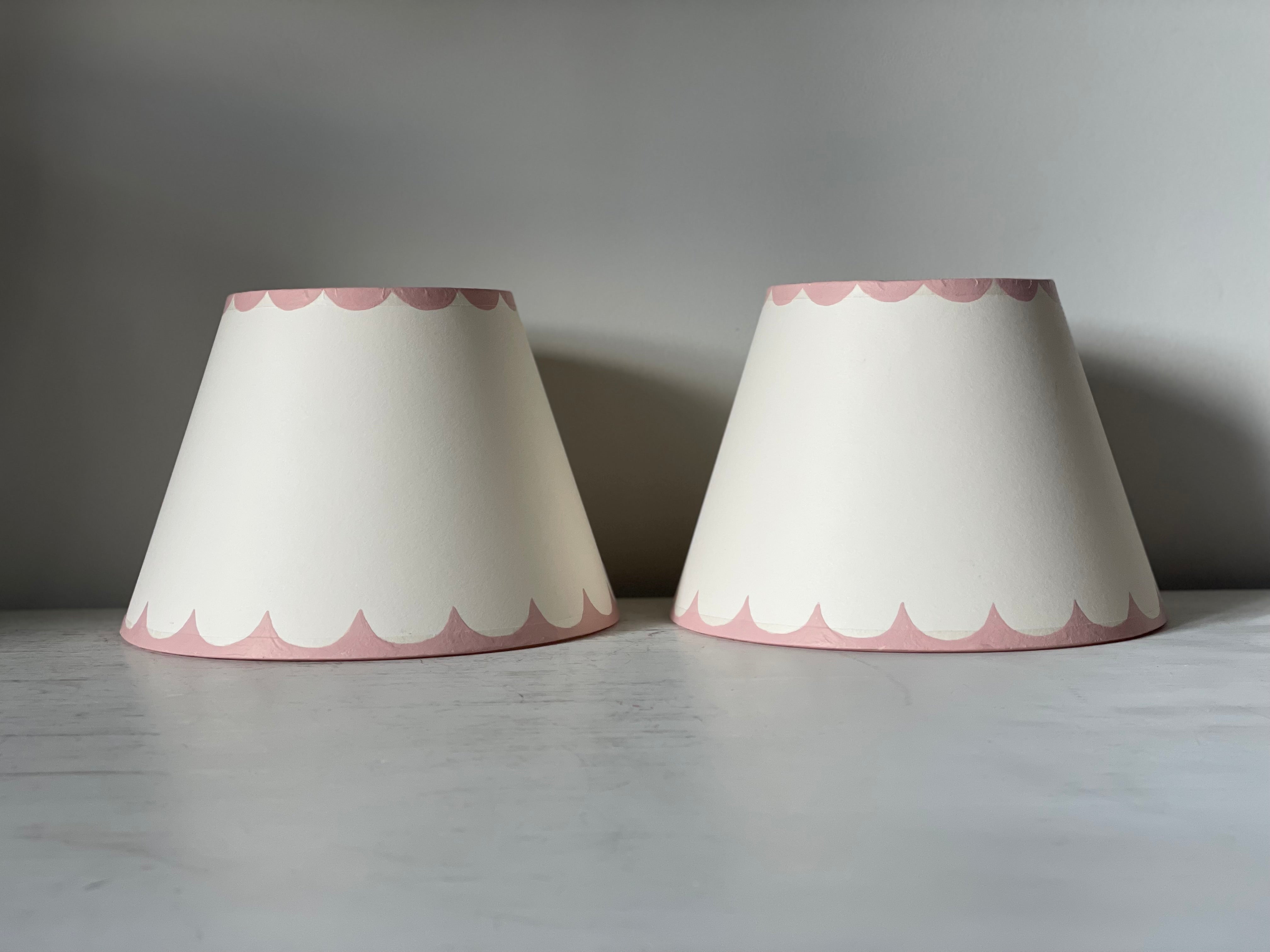 Pale Pink Scallops handpainted lampshade