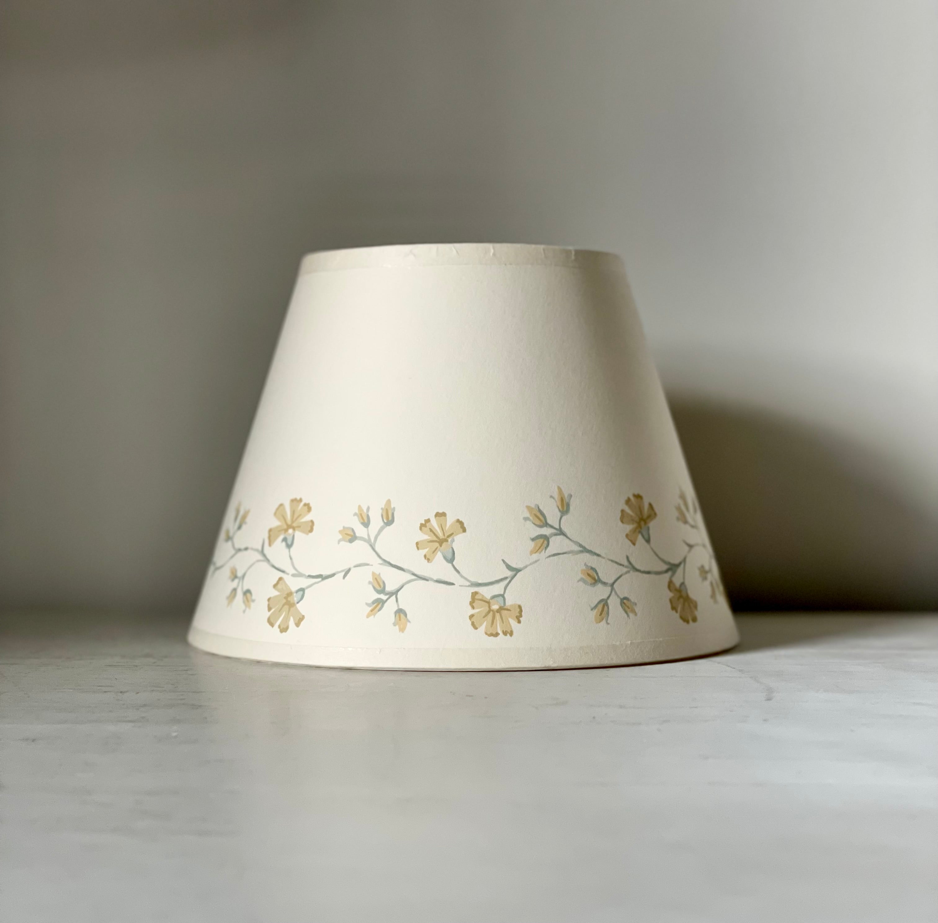 yellow and blue garland handpainted lampshade