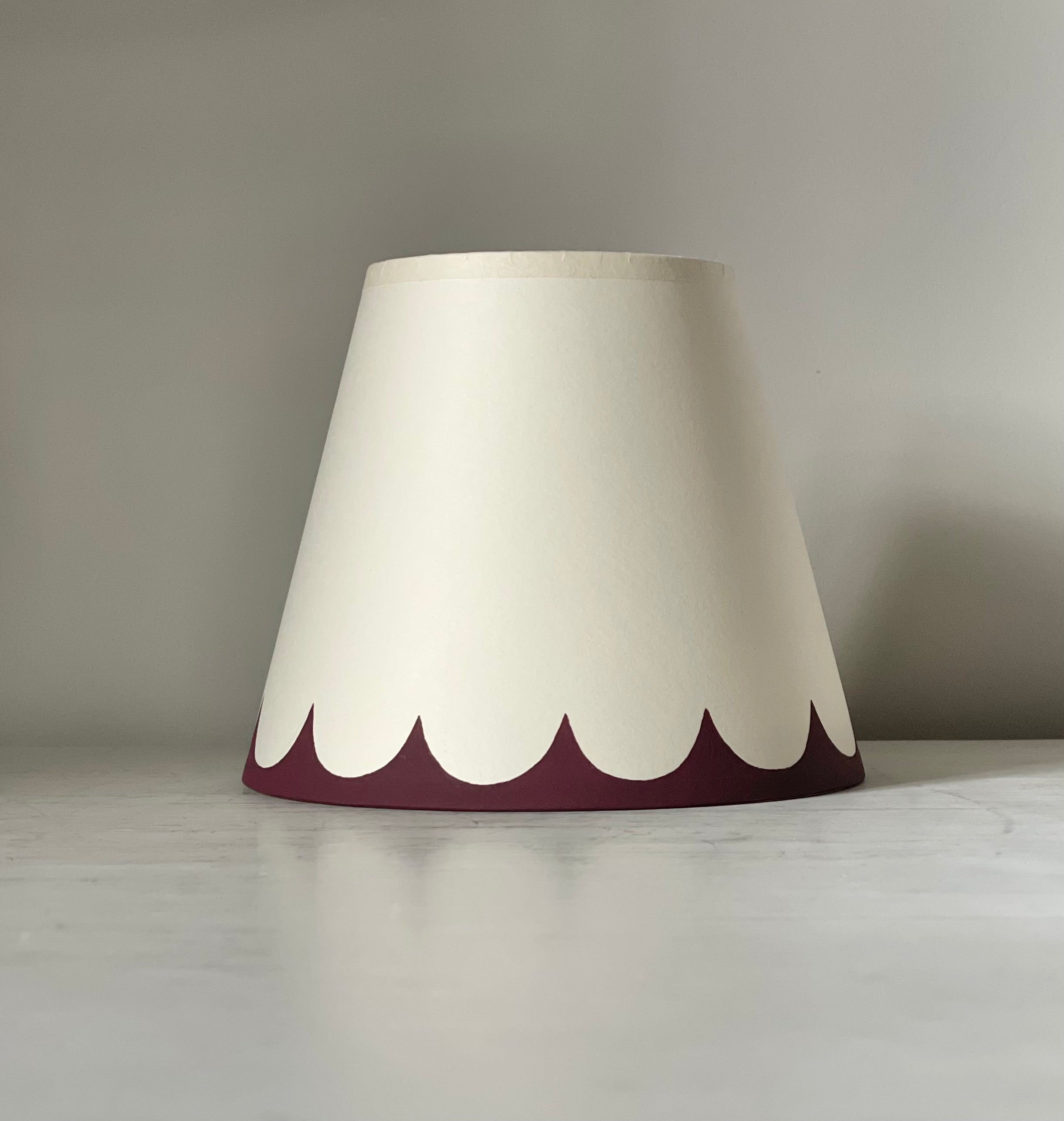 Aubergine Scallops, handpainted lampshade